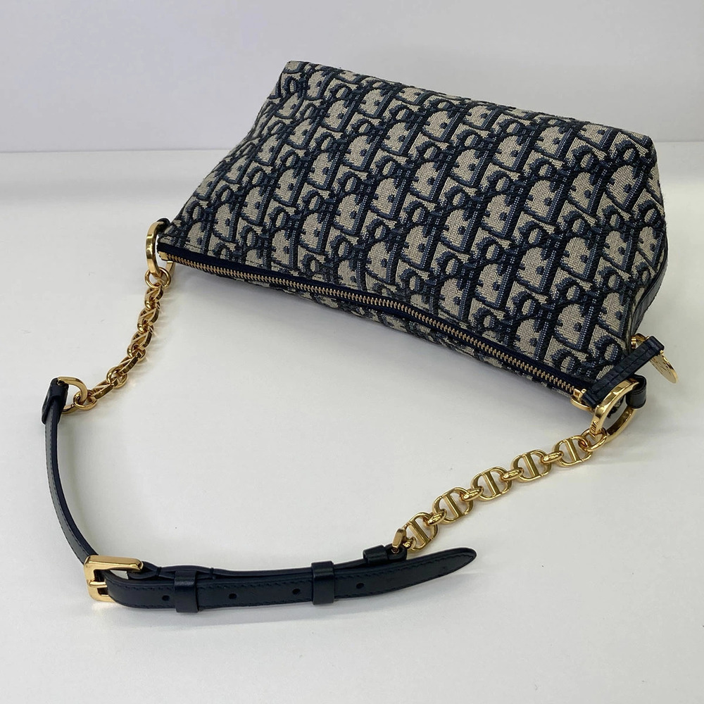 Dior Diorstar Hobo Bag Shoulder Canvas Navy Blue - Picture 5 of 6